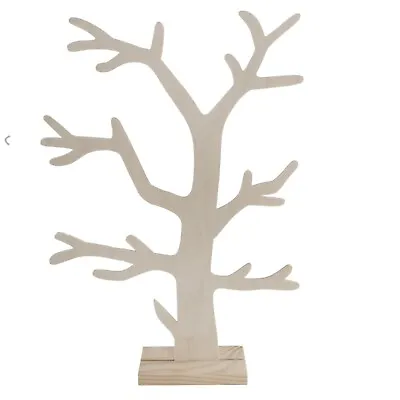 £6.69 • Buy Wooden Jewellery Stand Tree Display Organiser / Earring Necklace Holder 3mm MDF