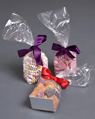 Cellophane Sweet Bags Block Bottom With Card Base Cello Clear Candy Food Safe • £109.20