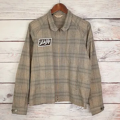 Vintage 70s McGregor Scotset Schlitz Plaid Zip Lightweight Jacket Mens Large • $100