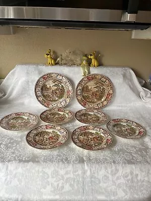 W.R. Midwinter Rural England 10” 2 Dinner Plates 8” 6 Bread & Butter Plates • $49