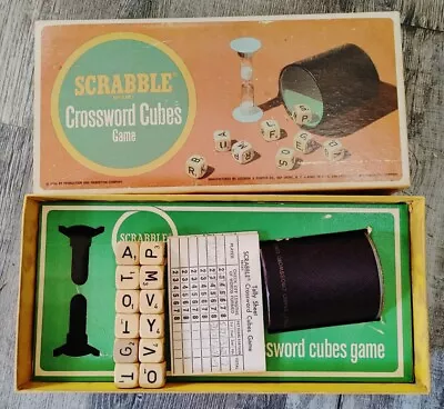 Vintage 1964 SelRight Scrabble Brand Crossword Cubes Game Selchow & Righter • $12.99