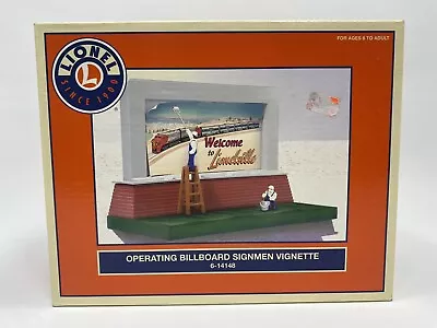 Lionel 6-14148 Operating Billboard Signmen Vignette Nib 2002 New Old Stock • $114.45