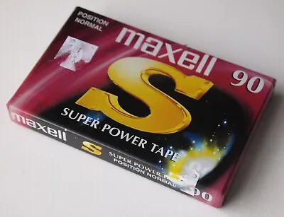 Maxell S90  Super Power  Audio Cassette Tape • Blank Media • New/sealed • £3.79