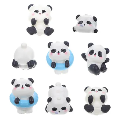  8 Pcs Panda Ornament Resin Home Accents Decor Dinning Table • £10.78