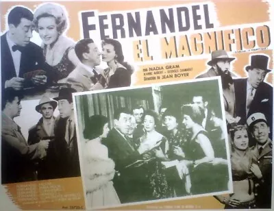 Fernandel Nadia Gray SENECHAL MAGNIFIQUE Lobby Card '57 • $6.49