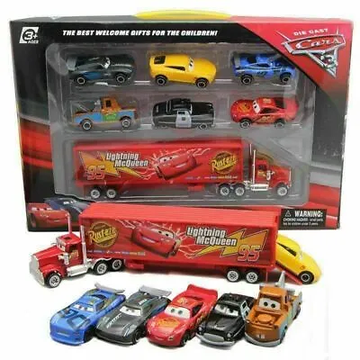 £16.98 • Buy 7pcs Cars 2 Lightning McQueen Racer Car&Mack Truck Kids Toy Collection Set Gifts