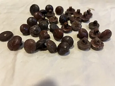 $5.99 • Buy 36 Vintage BROWN LEATHER BUTTONS
