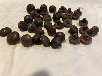 $5.99 • Buy 36 Vintage BROWN LEATHER BUTTONS