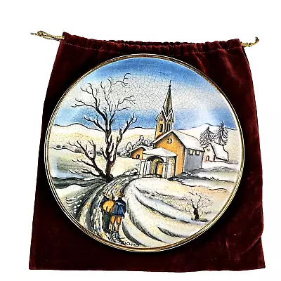 Veneto Flair Holiday Venetian Plate Christmas Card Series Hand Etched Painted • $19.99