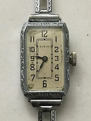 Rare Art Deco Antique ELGIN USA 15 Jewels Women's Swiss Watch • $29