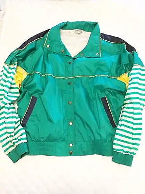 Vintage London Fog Womens Jacket Wind Breaker Size Large 80s Snaps Teal • $12.98