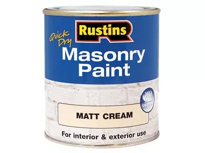 Rustins - Quick Dry Masonry Paint Cream 500ml • £13.59