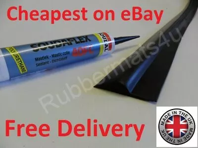 RUBBER Garage Door Floor Threshold Weather Draught Excluder Seal + FREE Adhesive • £26.58