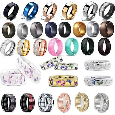 Men Silicone Rings Women Wedding Rubber Band Hypoallergenic Flexible Finger Ring • $1.73