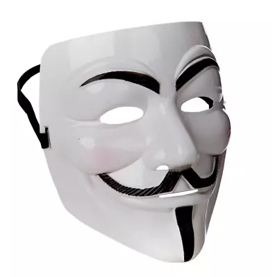 NEW White Anonymous Mask V For Vendetta Halloween Mask Fancy Dress Accessories   • £7.99