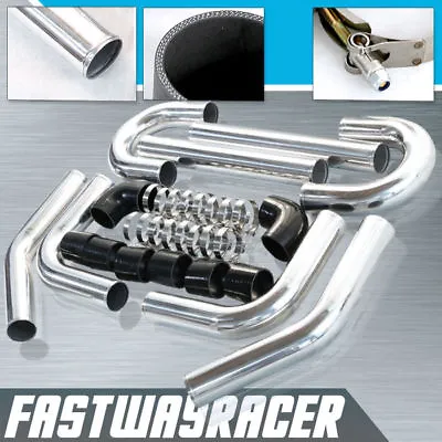 Universal Black 3.0'' Polished Aluminum FMIC Intercooler Piping Kit DIY Pipe GT • $174.99