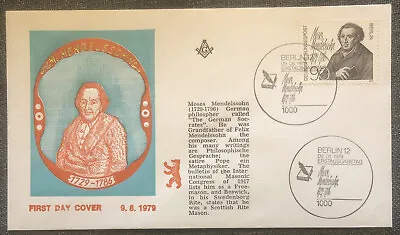 £4.99 • Buy FDC Special Stamp Cover Masons Masonic Germany 1979 M Mendelssohn