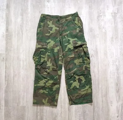 Vintage 1968 Vietnam Army Trousers Tropical Combat Ripstop Camo Cargo Pants XS • $79.99