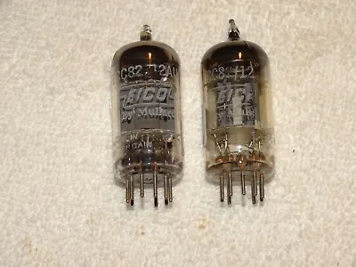 2 X 12AU7/ECC82 Mullard/EICOTubes*Uneven Pair*1960's* • $58.99