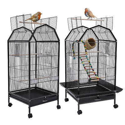 Bird Cage Large Pet Cage Wheels Parrot Parakeet Canary Finch Conure With Stand • $67.84