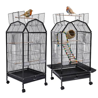 Large Bird Pet Cage Large Play Top Parrot Finch Cage Macaw Cockatoo 5 Doors • $73.84