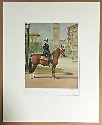 Vintage Wesley Dennis Horse Print In 16x20 Mat Ready To Frame  The Morgan  • $16.95