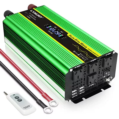 3000W 6000W Pure Sine Wave Power Inverter 12V To 240V Converter With 4USB 4AC • $279.98