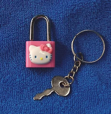 Vintage Sanrio HELLO KITTY Hot Pink Heart Lock And Key  • $15