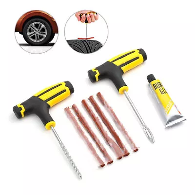 Car Tubeless Tire Puncture Repair Plug Repairing Kits Needle Patch Fix Tool Kit • $4.49