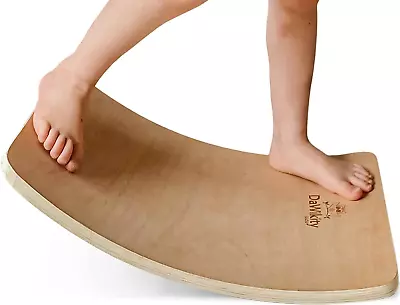 Wooden Wobble Balance Board - Solid Poplar Core Eco-Conscious Coating Rocker Boa • $45.99