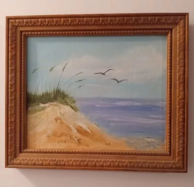 Vtg Seagull Beach Oil Painting Late 1980's • $29.99