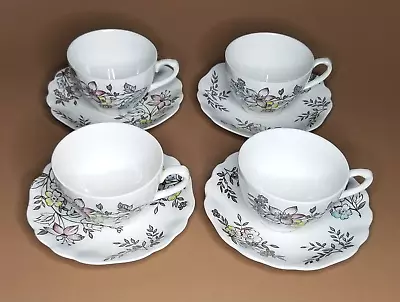 Vintage J&G Meakin  SOL   (Set Of 4) Teacups & Saucers Made In England • $19.95