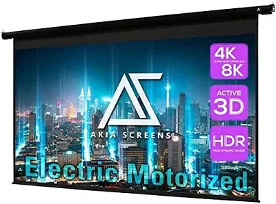 110 Inch Motorized Electric Remote Controlled Drop Down Projector Screen 16:9... • $338.15