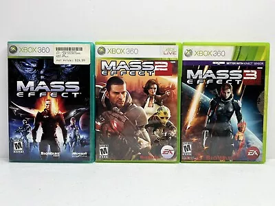 Mass Effect 1 2 & 3 Microsoft Xbox 360 Lot Of 3 Trilogy Ships Immediately! • $8.99