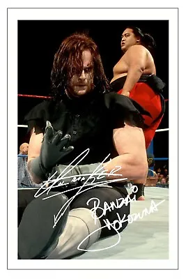 THE UNDERTAKER & YOKOZUNA Signed Autograph 6x4 PHOTO Gift Print WWE WRESTLING • £3.79