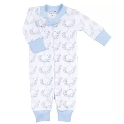 Magnolia Baby Boys GOLF Zipped Pajamas Pima Cotton Blue NEW • $25