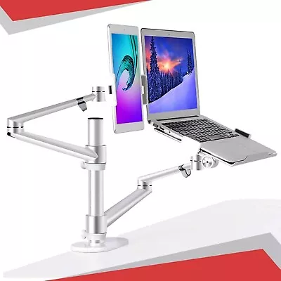 Monitor Laptop Tablet Phone Mount 2 In 1 360º Rotatable Heights Adjustable • $50