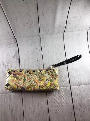 Nahum Ollin Comic Book Themed Style Woven Clutch Purse Wristlet • $12.95