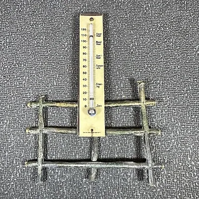 Vintage Metal Fence Tree Figural Thermometer New York Fever Blood Heat Works • $9