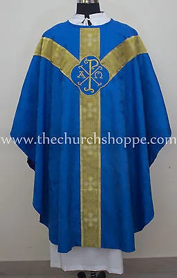 Blue Clergy Gothic Vestment And Mass And Stole SetGothic Chasublecasulacasel • $119.99