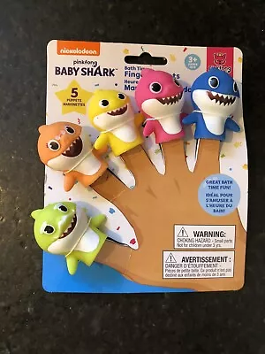 🔥 Nickelodeon Pinkfong Baby Shark Vinyl 5 Finger Puppets Age 3+ Bath Time  • $10