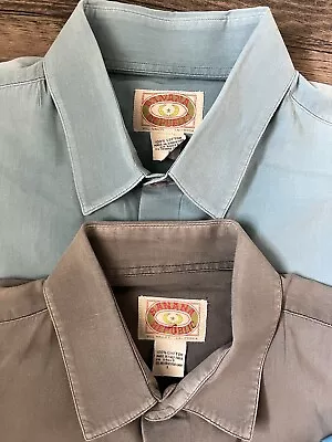 Lot:2 Vintage Banana Republic SS Button Down-Gray & Blue- Large- Fair Condition • $37.99