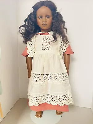 Himstedt Doll Fatou Barefoot Children 1987 Black Vinyl Doll Vintage Signed • $89.95