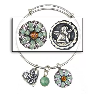 Mariana Guardian Angel Crystal Charm Bangle Bracelet 115 Pacific Opal Volcano • $56