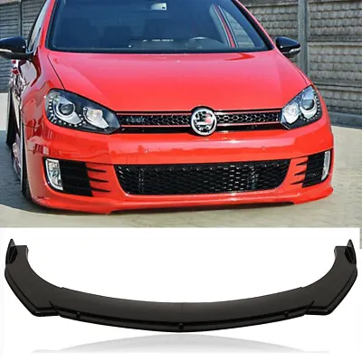 Glossy Blk Front Bumper Lip Spoiler Diffuser Body Kit For 10-13 VW Golf MK6 GTI • $75.99