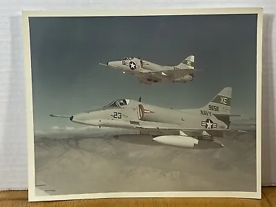 Douglas A-4 Skyhawk Attack Aircraft IN FLIGHT Color Picture VTG Kodak Paper • $29.99
