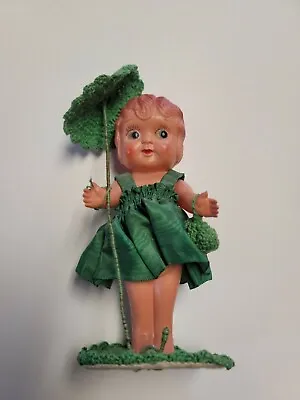 Antique 1950’s  Kewpie Doll Made In Occupied Japan 6  Green Dress • $35