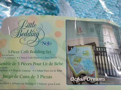 Little Bedding By NoJo ~Ocean Dreams 3 Piece Crib Bedding Set ~ So Cute ! • $20