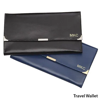 $30 • Buy Personalised Monogrammed Genuine Leather Passport Travel Wallet - Free Lug Tag