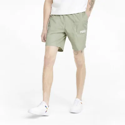 Puma Modern Basics Chino 8  Shorts Mens Green Casual Athletic Bottoms 847412-33 • $12.99